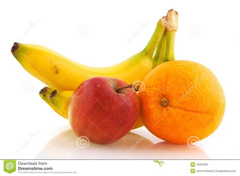 Bananas Apple And Orange Stock Image Image Of Healthy 15297655