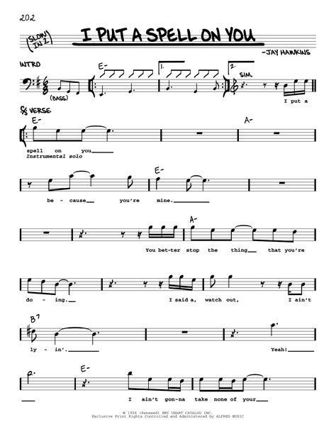 I Put A Spell On You von Nina Simone Noten zum Real Book &ndash; Melodielinie