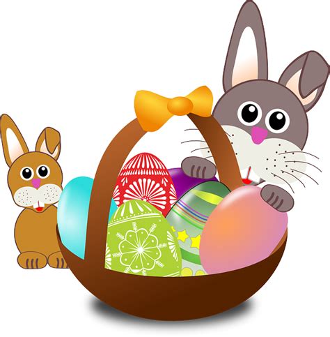Easter Bunnies Eggs Free Vector Graphic On Pixabay