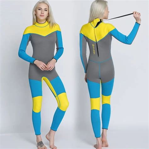 lady long sleeves 3mm scuba diving suit for women one piece wetsuit swimsuit swimwear in body