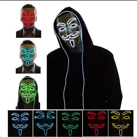 Cosplay Led Light Mask V For Vendetta Anonymous Face Fancy T Us