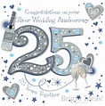 25th Silver Wedding Anniversary Card by Ling Design (MWER0029/25)