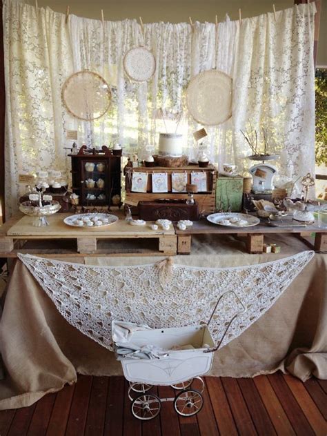 Karas Party Ideas Rustic Lace Baby Shower