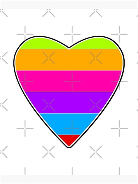 80s Neon Rainbow Heart Poster For Sale By Tnts Redbubble