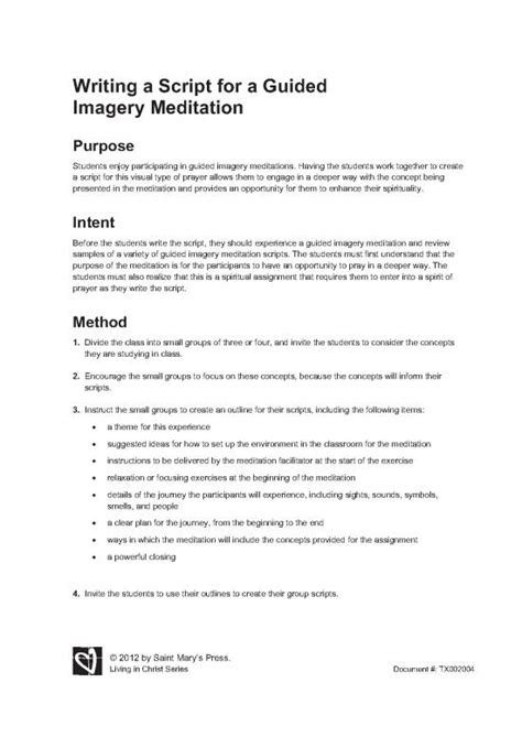 Guided Imagery Script Pdf 90870 Safe Place Guided Imagery