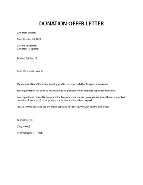 Donation Offer Letter