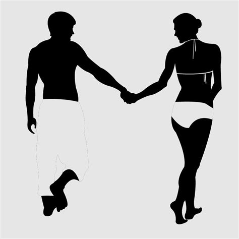 Beach Couple Silhouette Vector Download