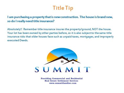 Learn what type of insurance you will need for your new home construction and when it is appropriate to purchase. #titleinsurance #newconstruction www.summitlandinc.com | Title insurance, Home buying, New ...