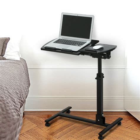 Langria Mobile Desk Angleandheight Adjustable Rolling Table Over Bed