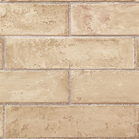 Te29327 Brick Texture Tan And Beige Brick Wallpaper For Walls