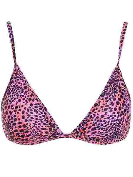 Shop Nly Beach Tanning Bikini Top Pink Leopard