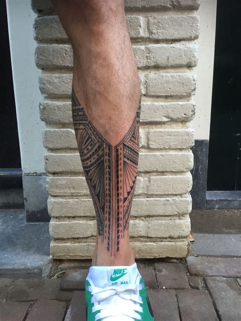 Polynesian Samoan Tatau Inspired By Krokohuwae Maori Tattoo Leg Band