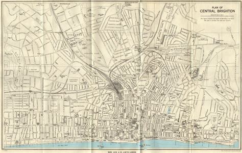 Brighton And Hove Vintage Towncity Plan Sussex Ward Lock C1963 Old Map