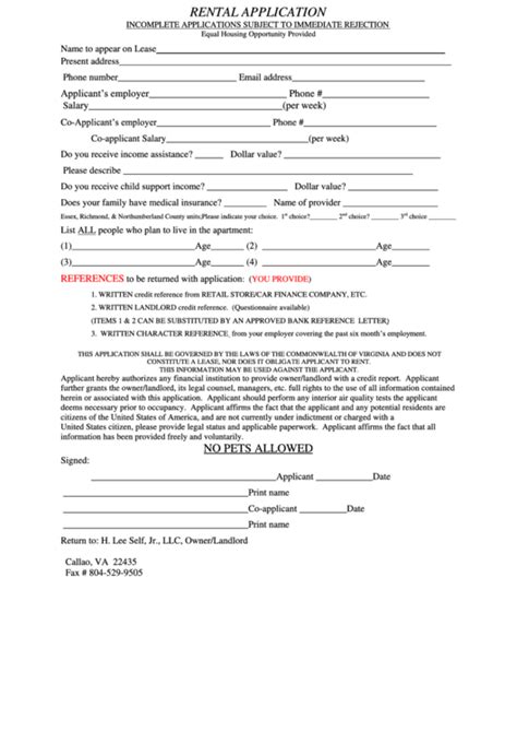 Rental Application Form Idaho Printable Pdf Download