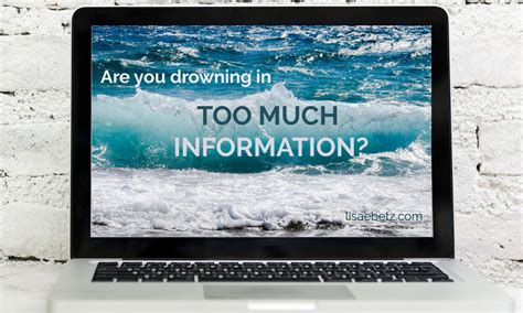 Are You Drowning in Too Much Information? - Lisa E Betz