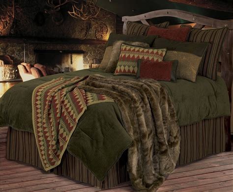 Warm Olive Color Tones Green Stuff Rustic Bedding Rustic Comforter