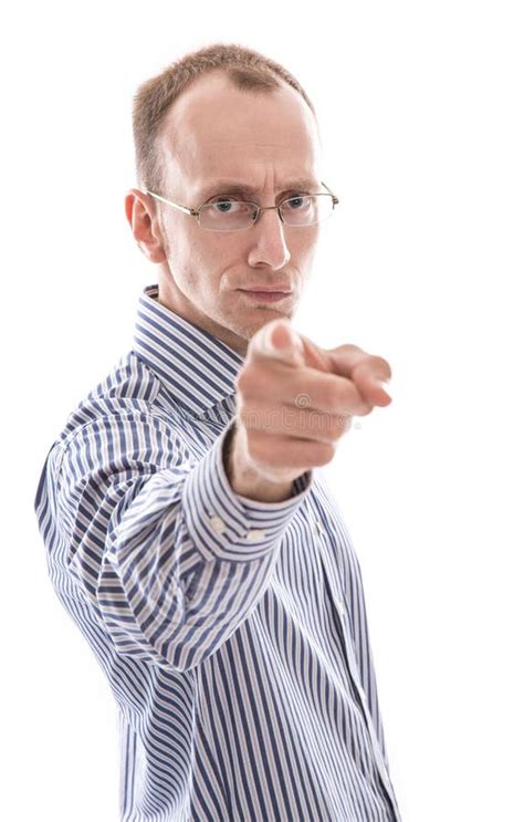 Business Man Pointing At Camera Isolated On White Background Y Stock