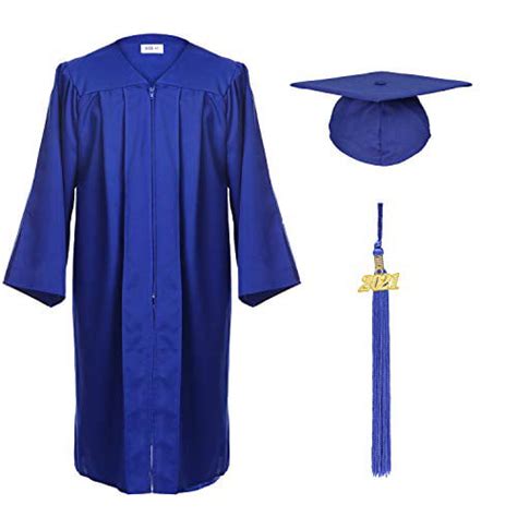 Ftyfty Unisex Adult Matte Graduation Cap And Gown 2021 Tassel Royal