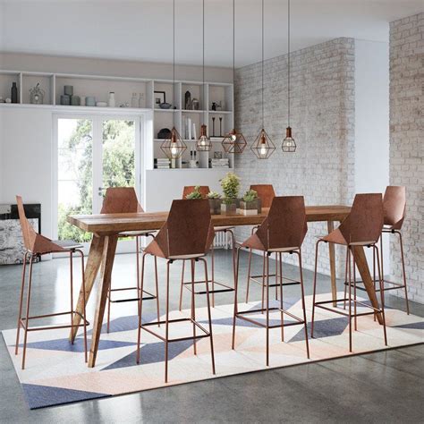 These round tables have different heights, allowing a free, creative and even overlapping disposi. Modern Rustic Mid Century (2.5m) High Bench Table, Kitchen ...
