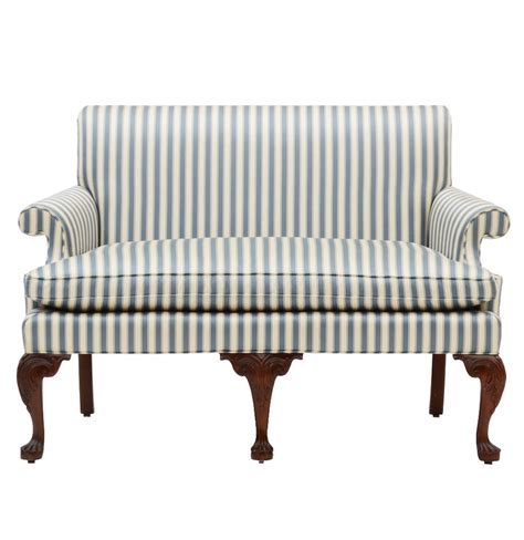 Blue And White Striped Loveseat Ebth