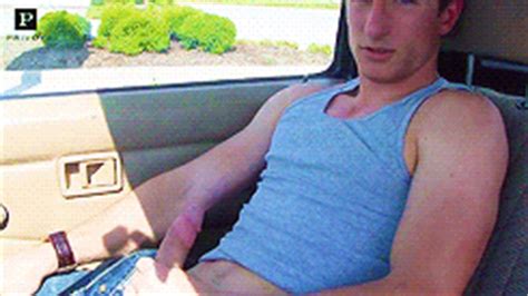 Gay Mans Pleasure Jerking Off In The Car