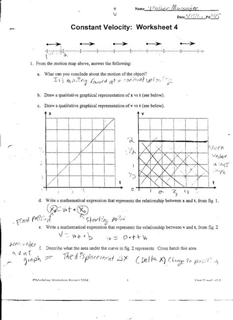 Time distance graph worksheet by t0md3an teaching resources notice the connection between the slope of the line and the velocity of the runner. Physics - Heather Macomber's DP