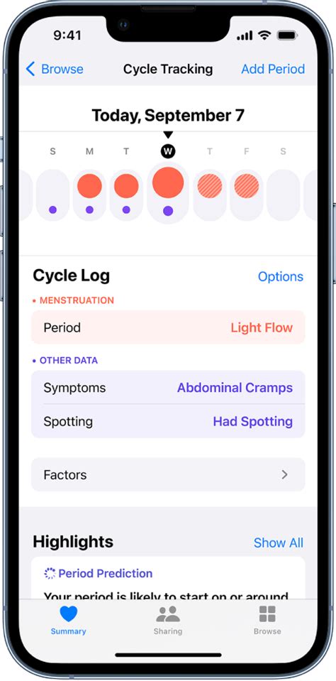 Log Menstrual Cycle Information In Health On Iphone Apple Support Vn
