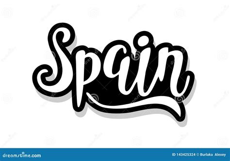 Spain Calligraphy Template Text For Your Design Illustration Concept Handwritten Lettering
