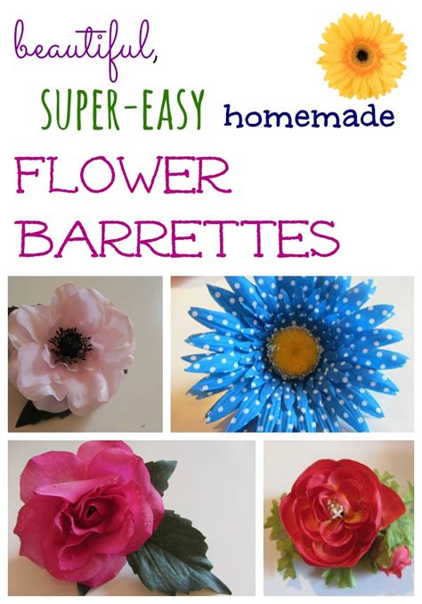 Beautiful Easy Homemade Flower Barrettes Teach Mama