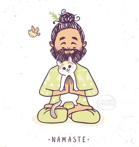 Maybe you would like to learn more about one of these? yoga man with cat on Behance | Yoga cartoon, Yoga ...