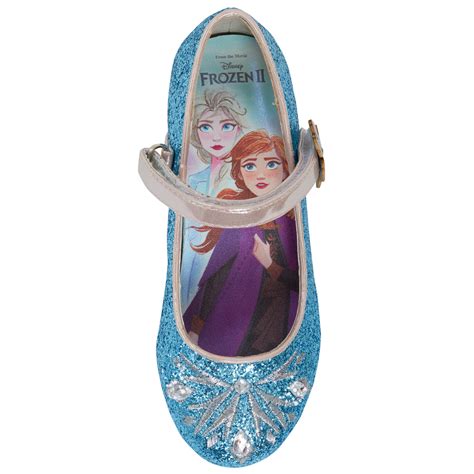 Kids Girls Disney Frozen Dress Up Shoes Glitter Princess Low Heels