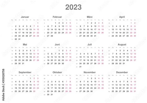 Kalender 2023 Querformat Stock Vector Adobe Stock