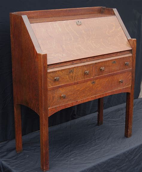Voorhees Craftsman Mission Oak Furniture Vintage Arts And Crafts Drop