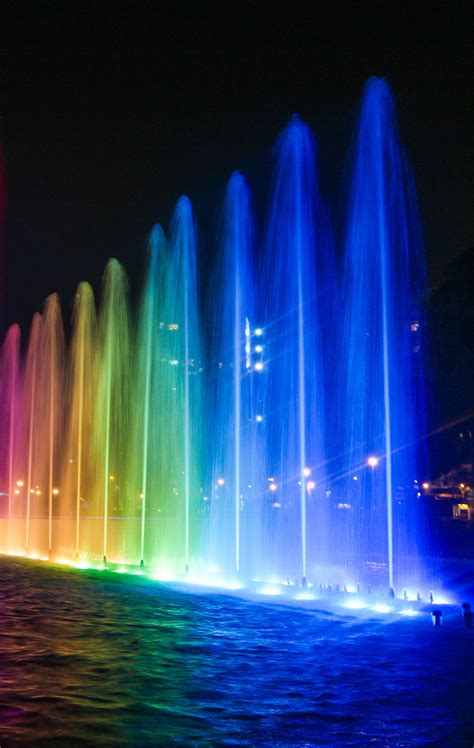Fountain Light Show Lima Peru Fountain Lights Water Fountain