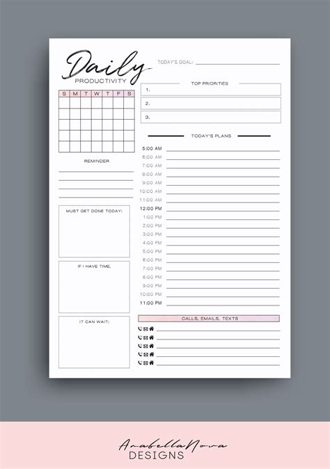 Free Printable Daily Planner Template In Pdf Word Excel Productivity