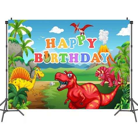 Dinosaur Backdrop Cartoon Jurassic Photography Background For Picture