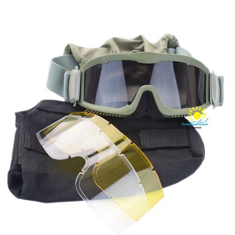 3color Airsoft Combat Military 3 Lens Tactical Goggles Army Sunglasses Protection Goggles