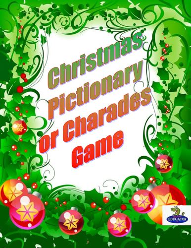 Christmas Pictionary And Charades Game Teaching Resources