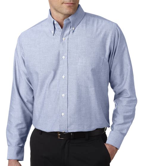 Ultraclub Mens Classic Wrinkle Free Long Sleeve Button Down Oxford