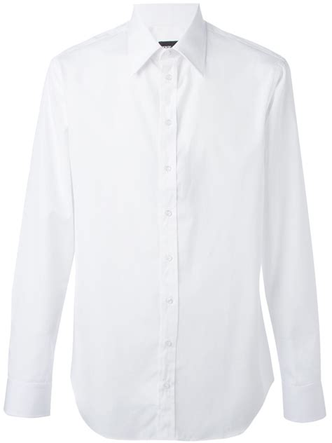 Giorgio Armani Pointed Collar Shirt In White For Men Lyst