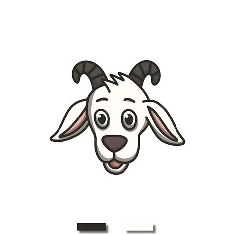 Premium Vector Vector Goat Head Smile Mascot Cartoon
