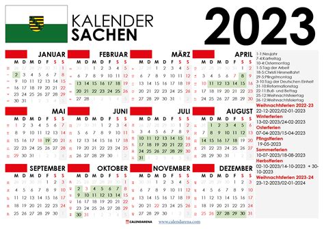 Kalender 2023 Sachsen Mit Ferien Feiertage
