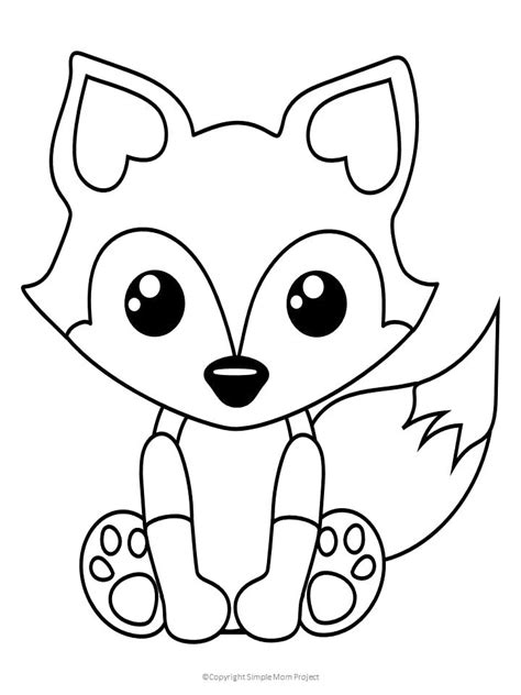 Fox coloring page from red fox category. Free Printable Baby Fox Coloring Page - Simple Mom Project ...