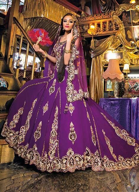 Purple Gold Lengha Indian Bridal Wear Bridal Dresses Bridal Outfits