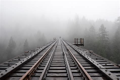 Train Rail And Fog Photo Hd Wallpaper Wallpaper Flare