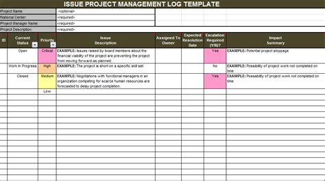 Project Risk And Issue Log Template Prince2 Issue Log Prince2 Templates