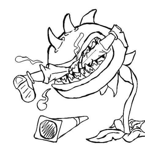Chomper Come Conehead Zombie Coloring Pages Plants Vs Zombies
