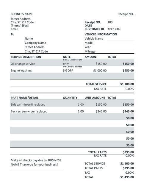 30 Real And Fake Auto Repair Invoices Free Templatearchive