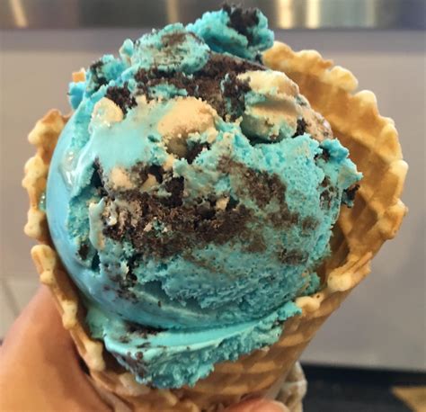 I Ate Cookie Monster Ice Cream On A Fresh Waffle Cone Homemade