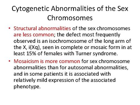 Sex Chromosomes And Abnormalities Sex Chromosomes At The